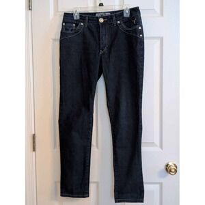 Beija Flor Brazil Jeans Size 10 Dark Wash‎ High Rise Straight Leg Studded Pocket